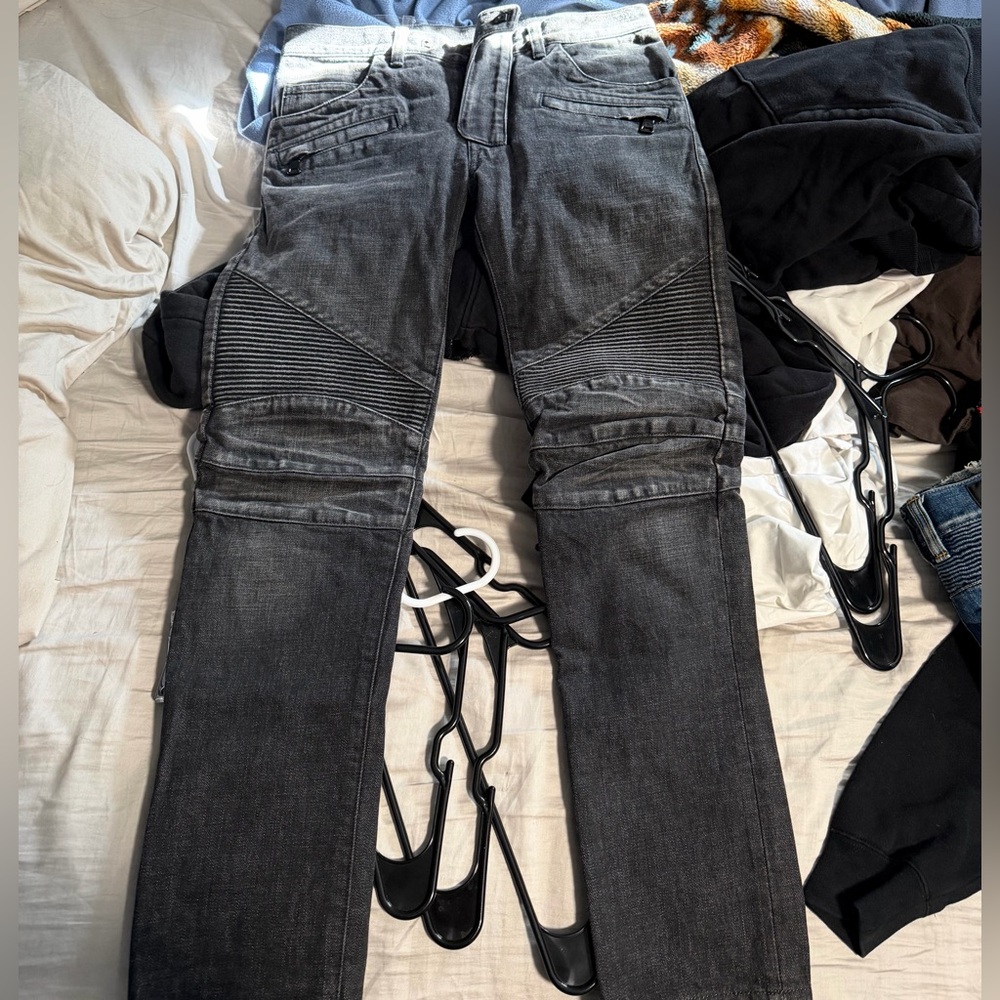 Balmain Dark Gray Skinny Jeans